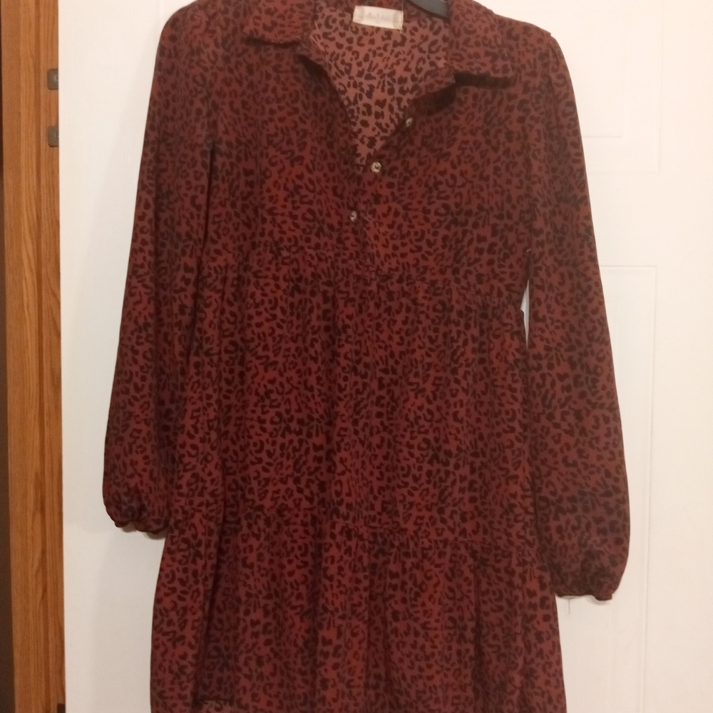 Altar'd State Black and Red Animal Print Dress